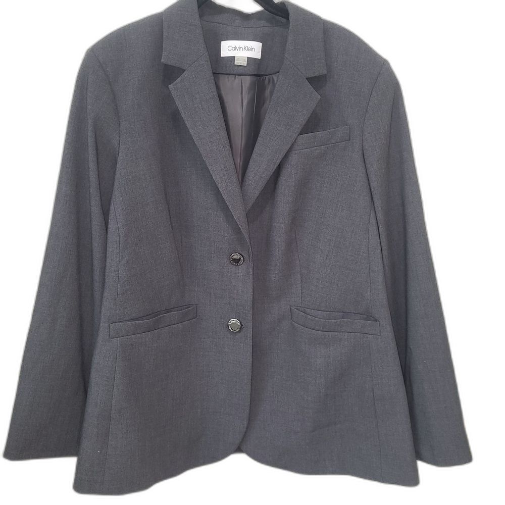 Calvin Klein Women's Gray Blazer - 18W